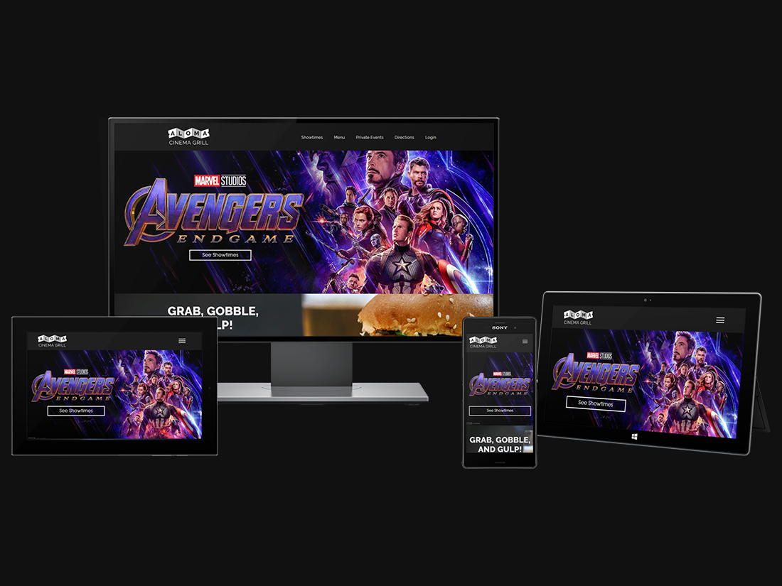 homepage mockup on different devices