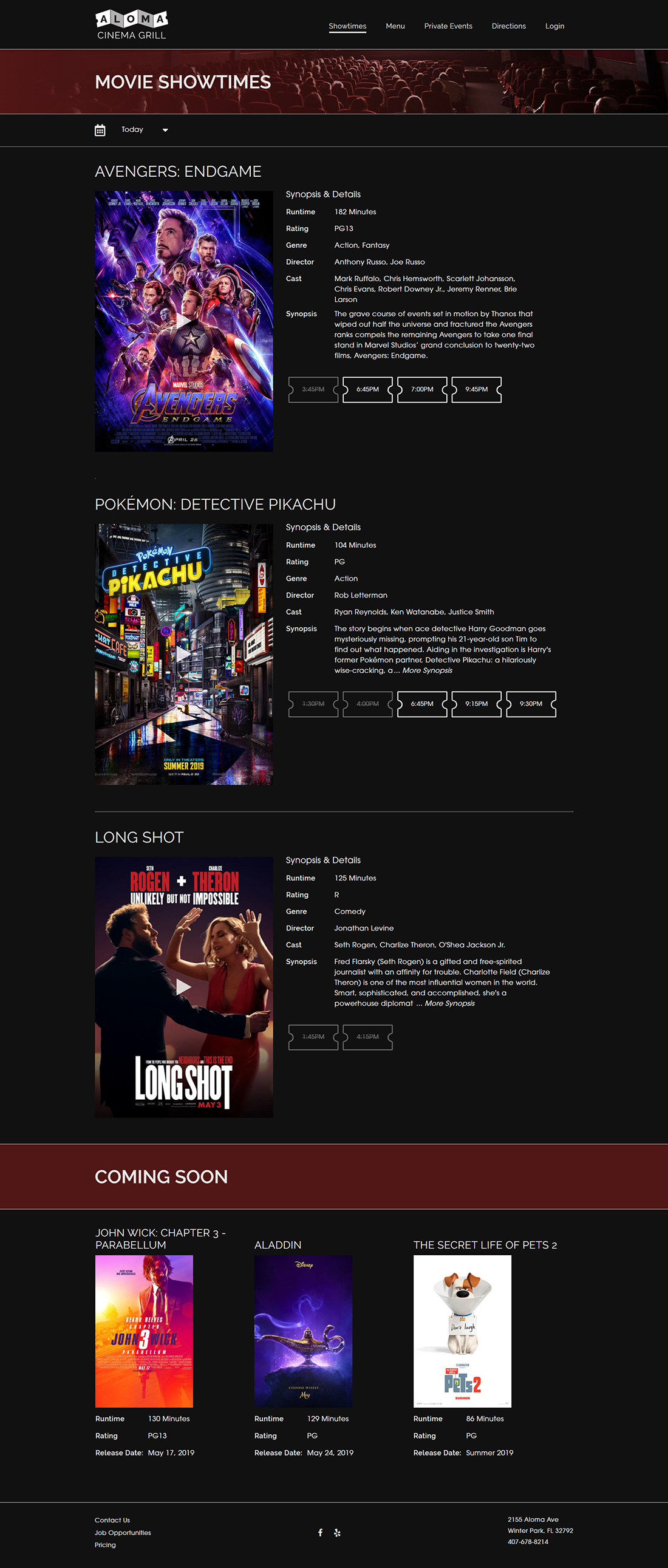 showtimes screenshot