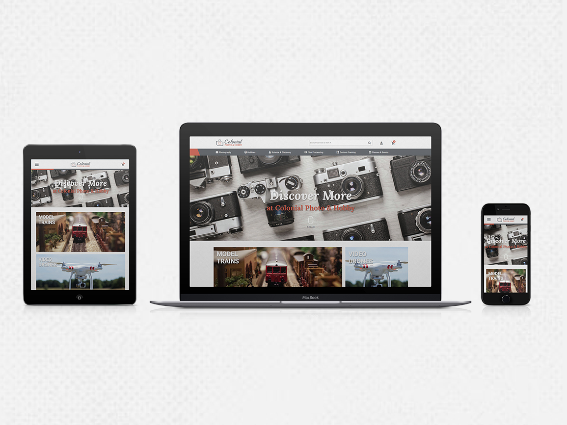 homepage mockup on different devices