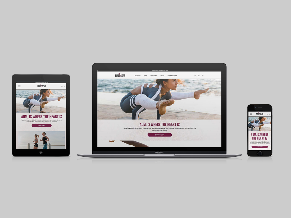 homepage mockup on different devices