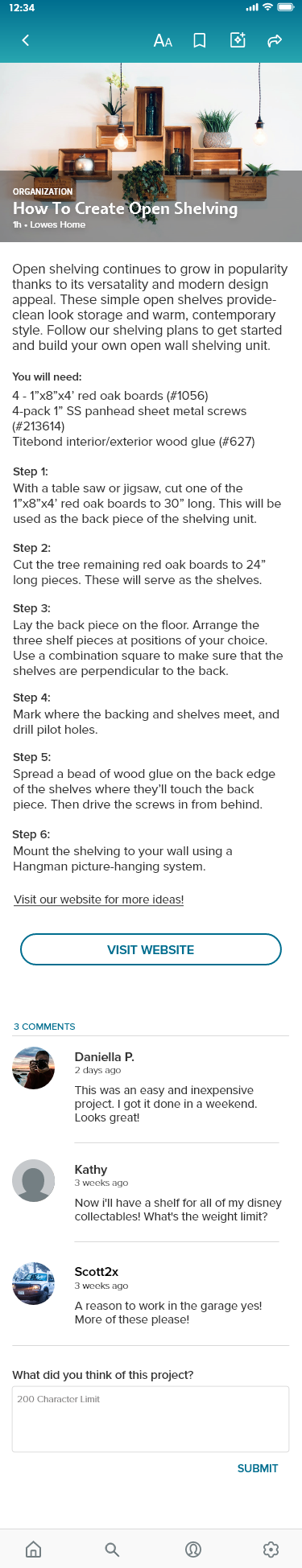 details about an article that was selected screenshot